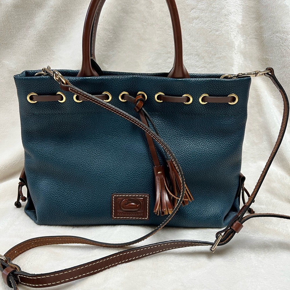 Dooney & Bourke Teal Leather Tote Bag
